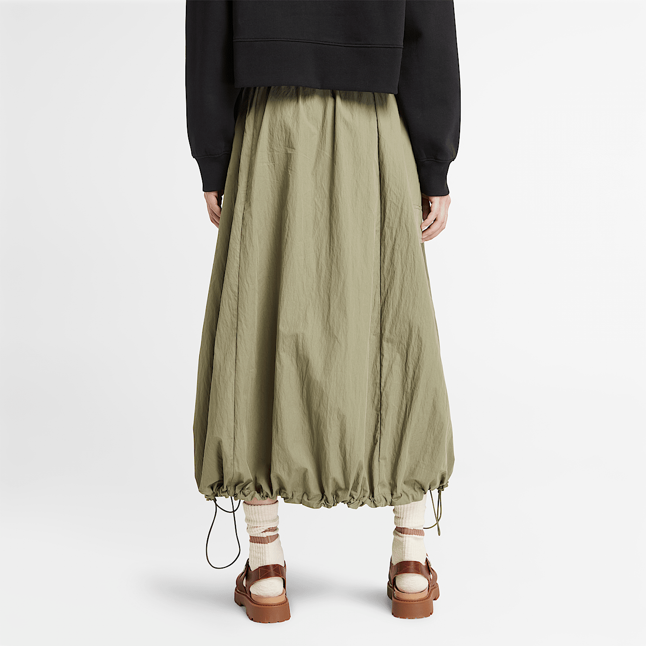 Utility Zomerrok met kreukeffect voor dames in groen