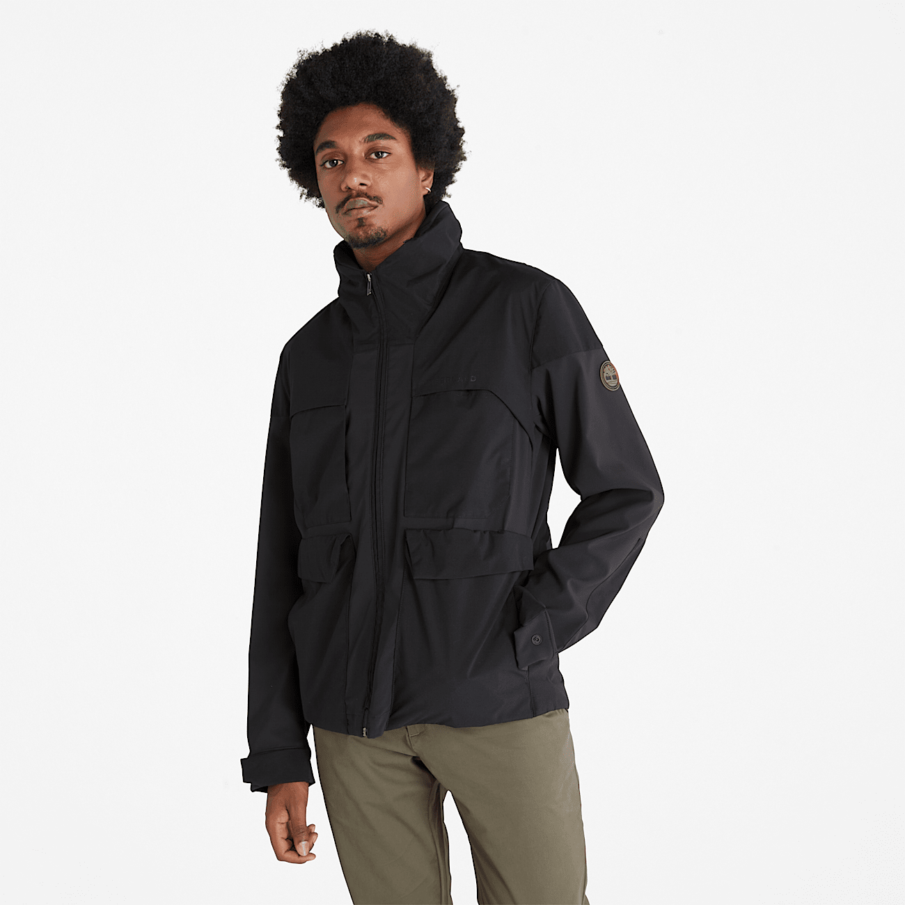 Mens black field jacket top