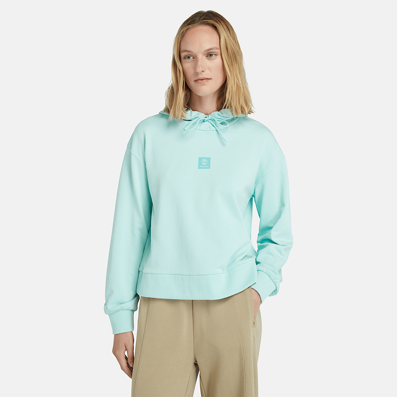 Loopback Hoodie for Women in Light Blue