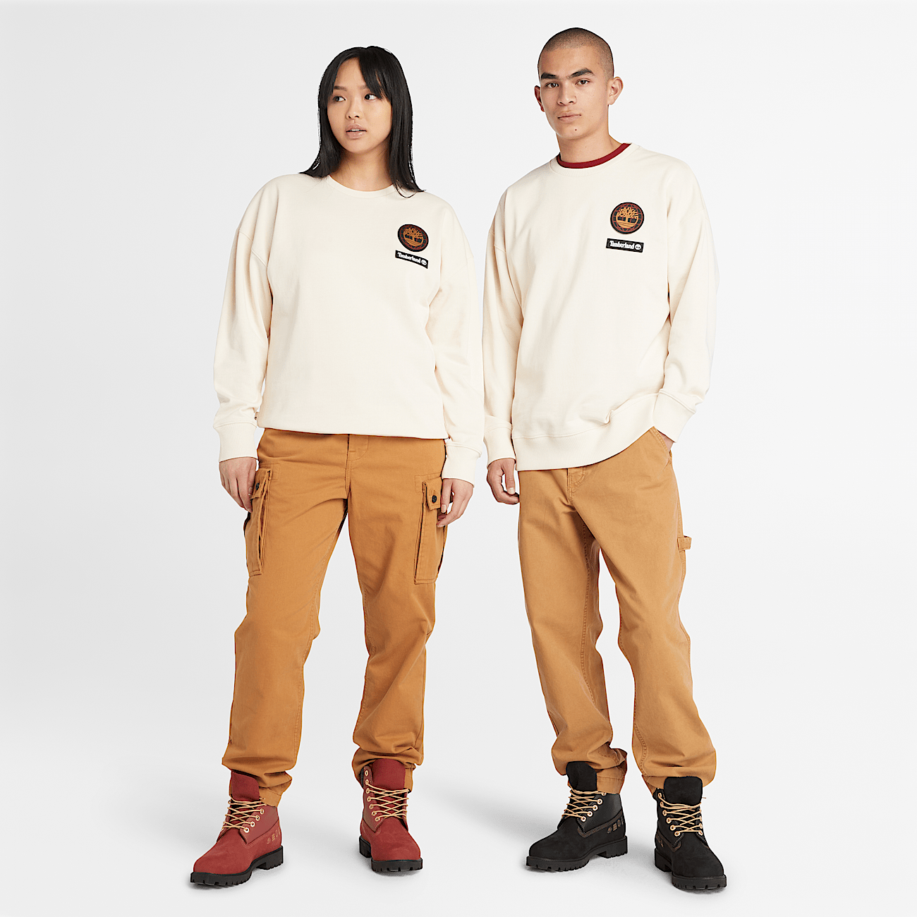 All Gender Lunar New Year Badge Crewneck Sweatshirt in White