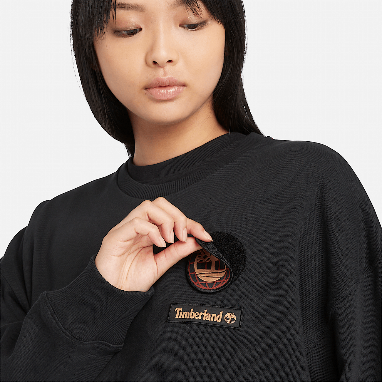 All Gender Lunar New Year Badge Crewneck Sweatshirt in Black