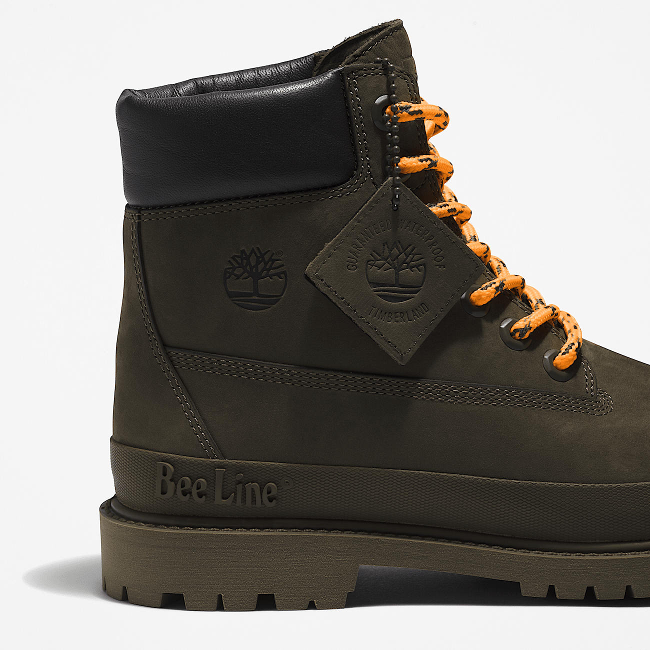 Bee Line x Timberland 6 Inch Rubber Toe Boot for Women in Dark Green