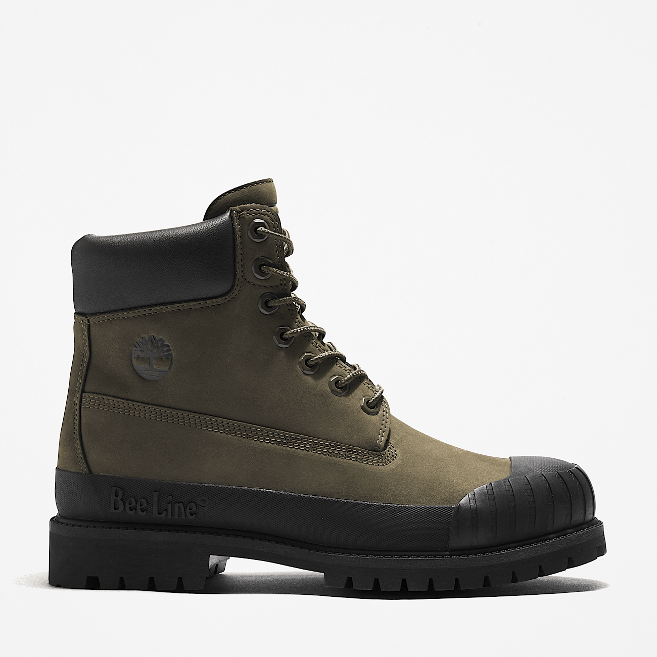 Bee Line x Timberland 6 Inch Rubber Toe Boot for Men in Dark Green Black