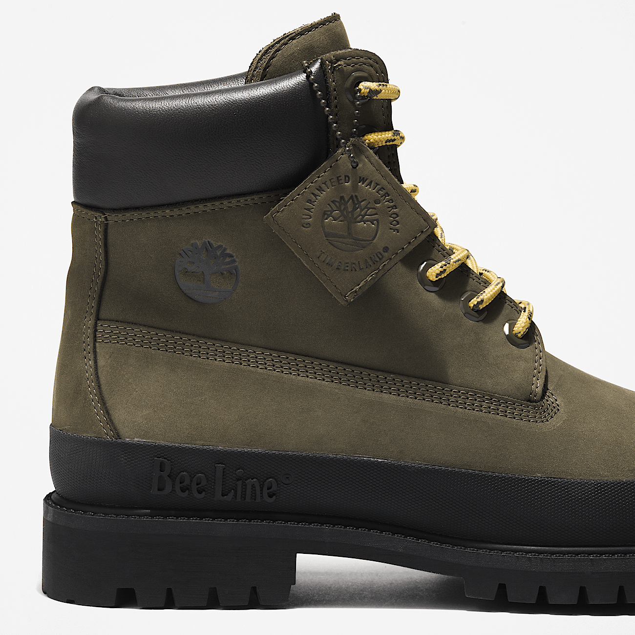 Bee Line x Timberland 6 Inch Rubber Toe Boot for Men in Dark Green Black
