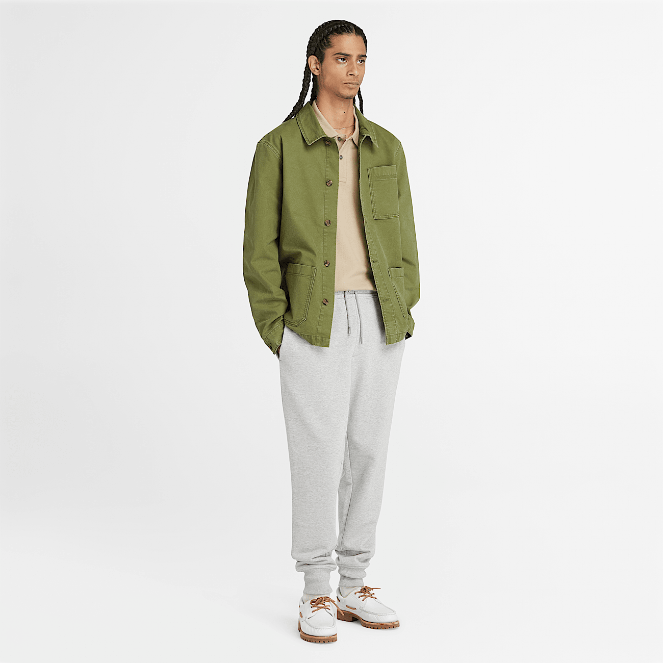 Chaqueta de lona lavada Chore para hombre en verde