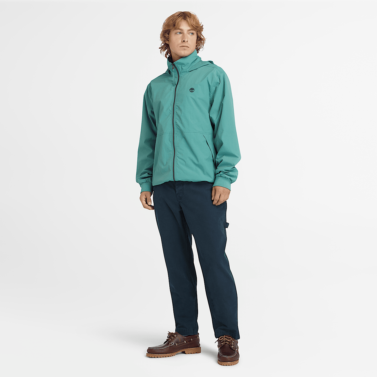 Pantalon de estilo carpintero en lona lavada elastica para hombre en azul oscuro
