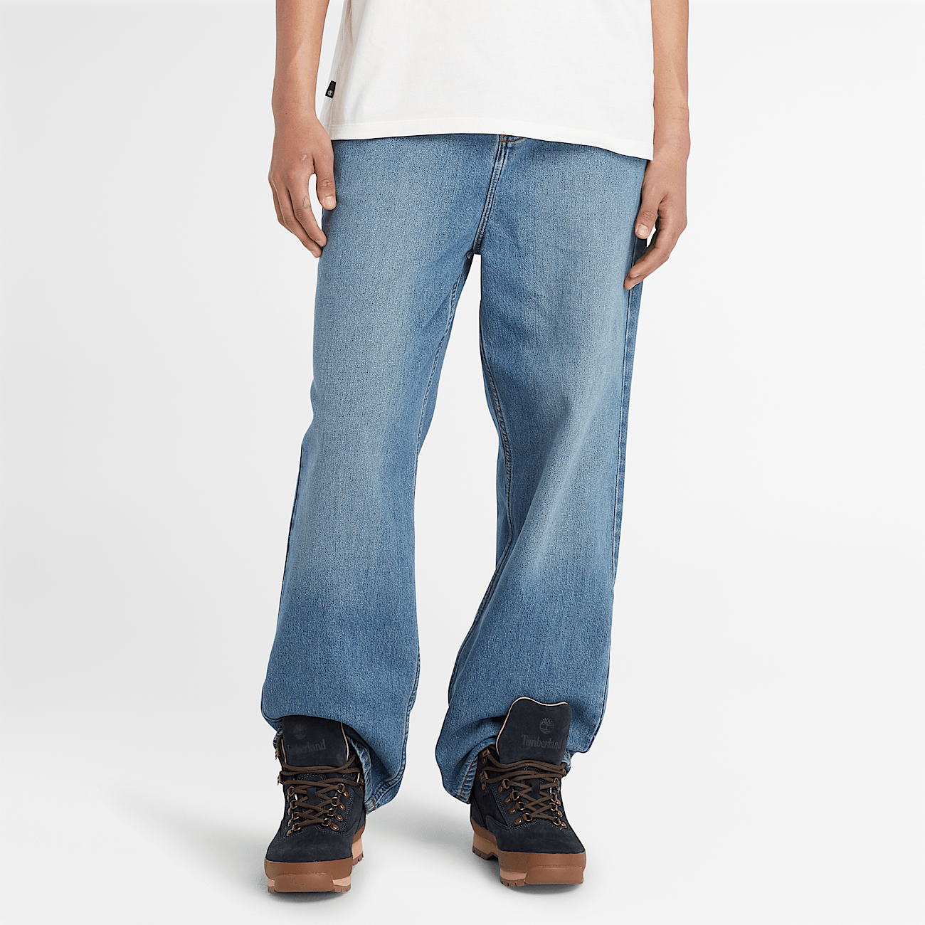 Relaxed Jeans with Refibra Technology for Men in Blue