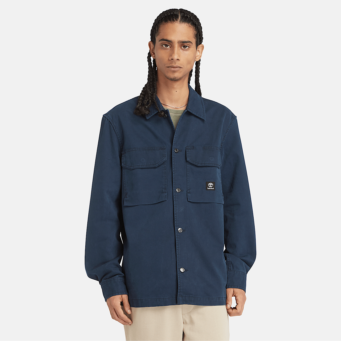 Washed look Overshirt for Men in Dark Blue