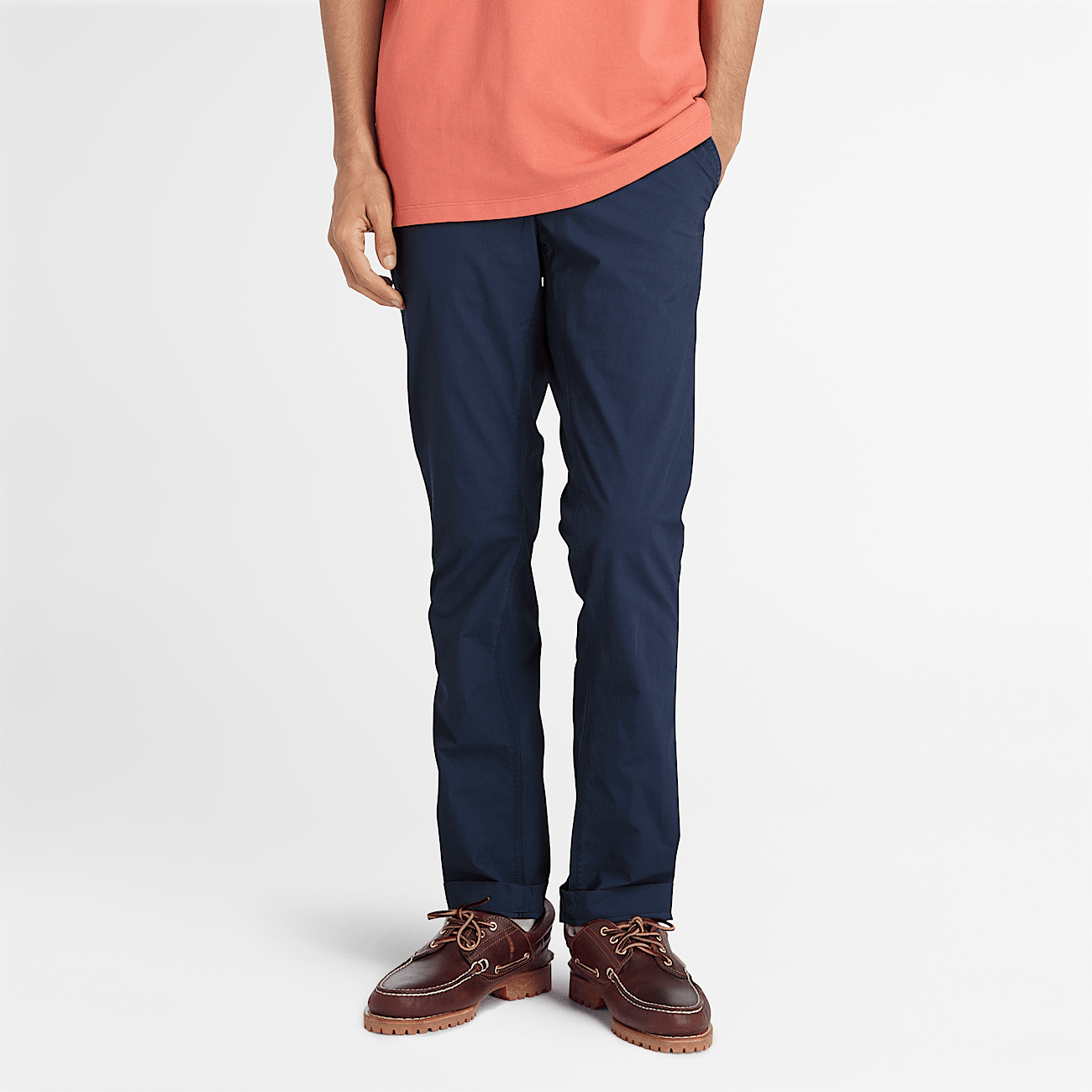 Poplin Chinos for Men in Navy