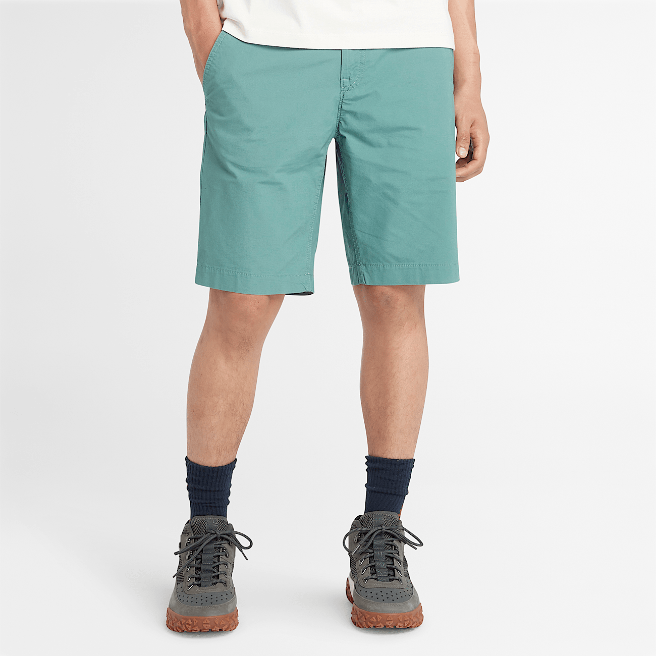 Poplin Chino Shorts for Men in Teal