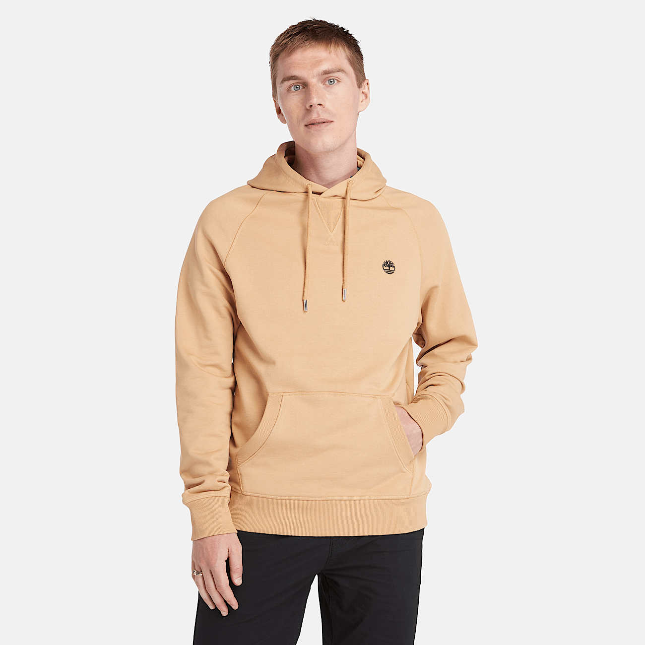 Loopback Hoodie for Men in Light Yellow