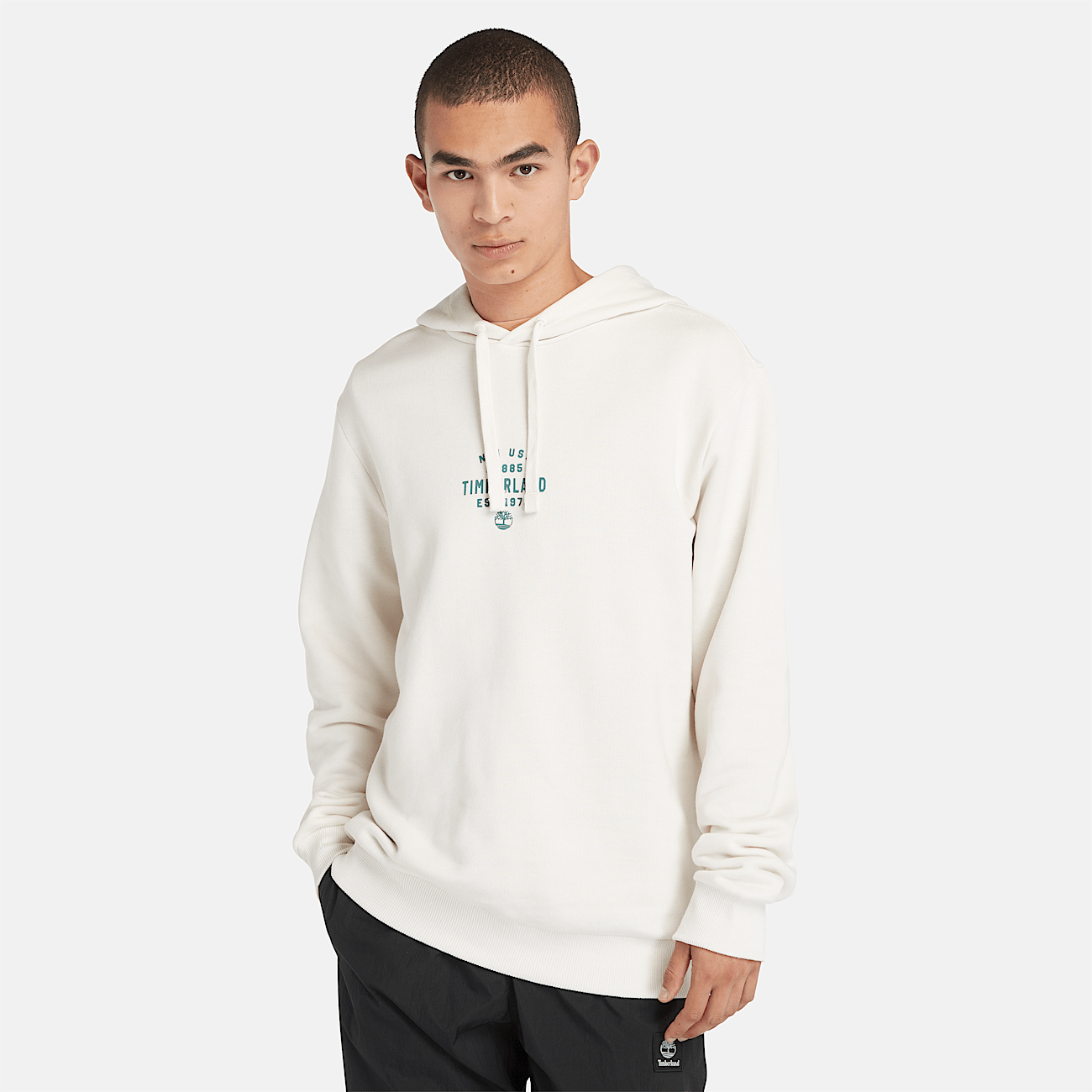All Gender Front Graphic Hoodie in White
