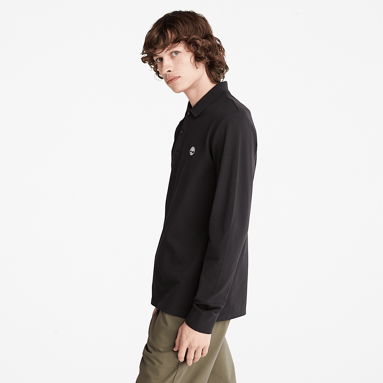 Mens long sleeve pique polo shirts online