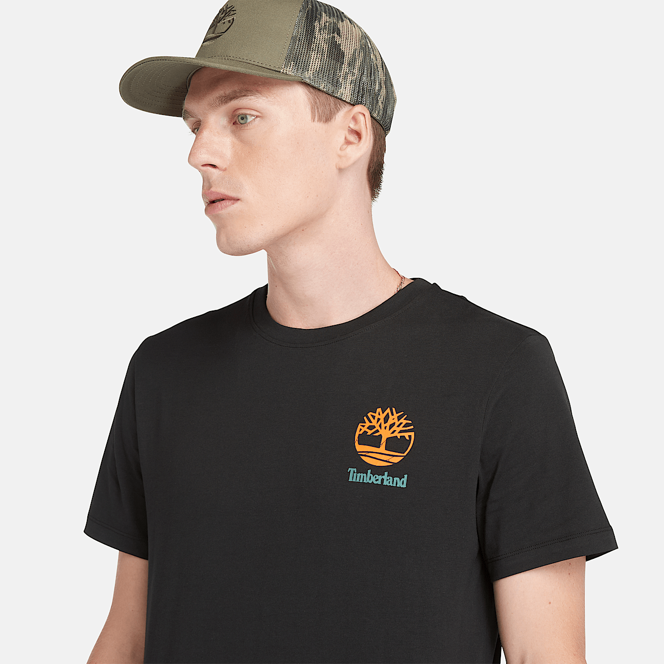 T shirt met Print op Rug voor Heren in zwart