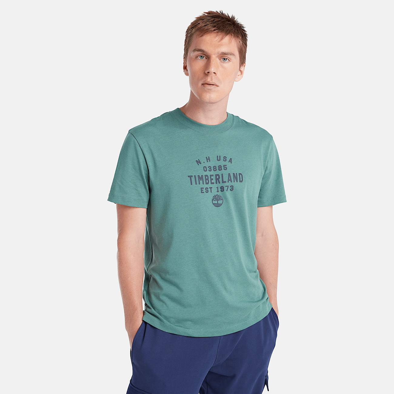 Camiseta grafica en azul verdoso