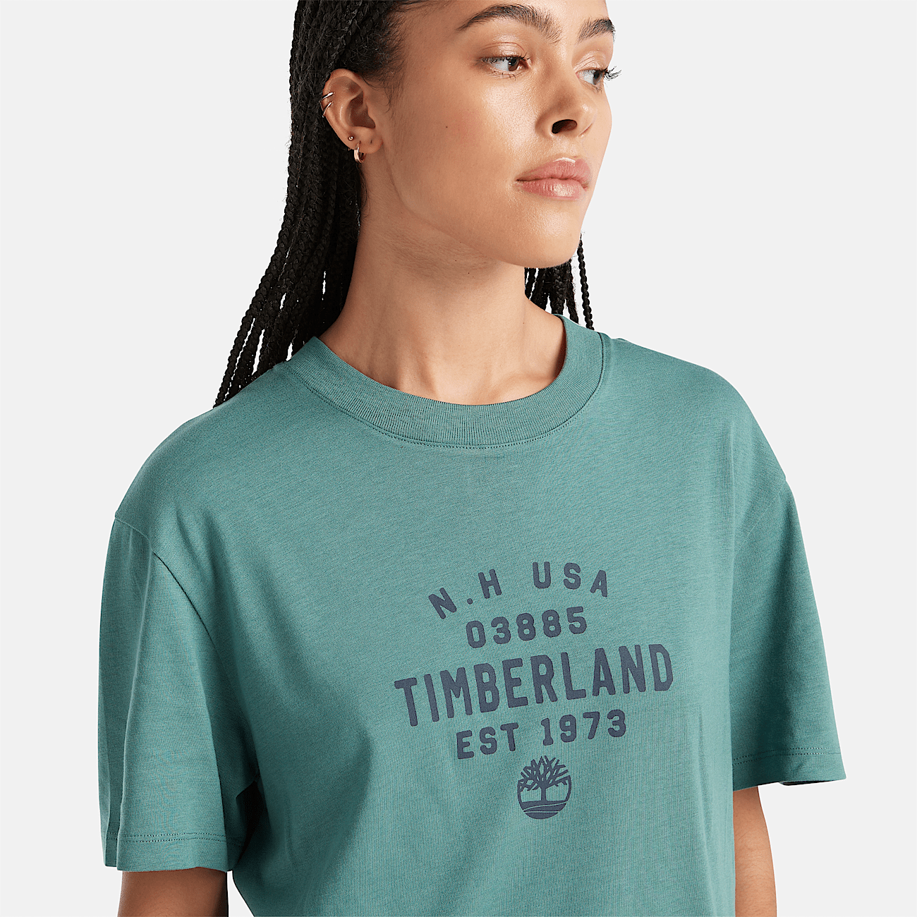 Camiseta grafica en azul verdoso