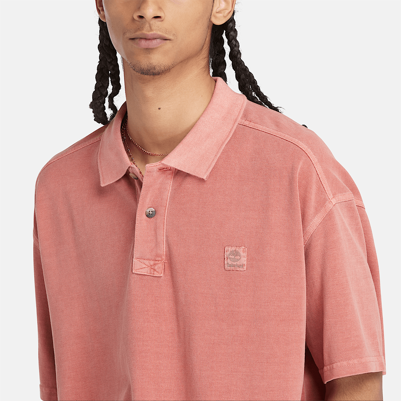 Garment Dye Short Polo for Men in Red