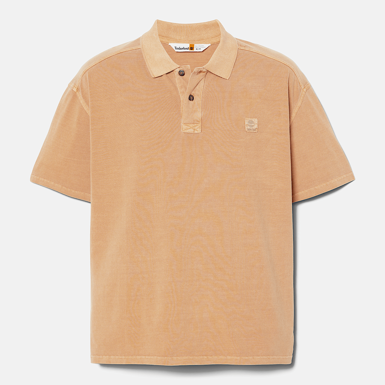 Polo de manga corta tenido en prenda para hombre en naranja