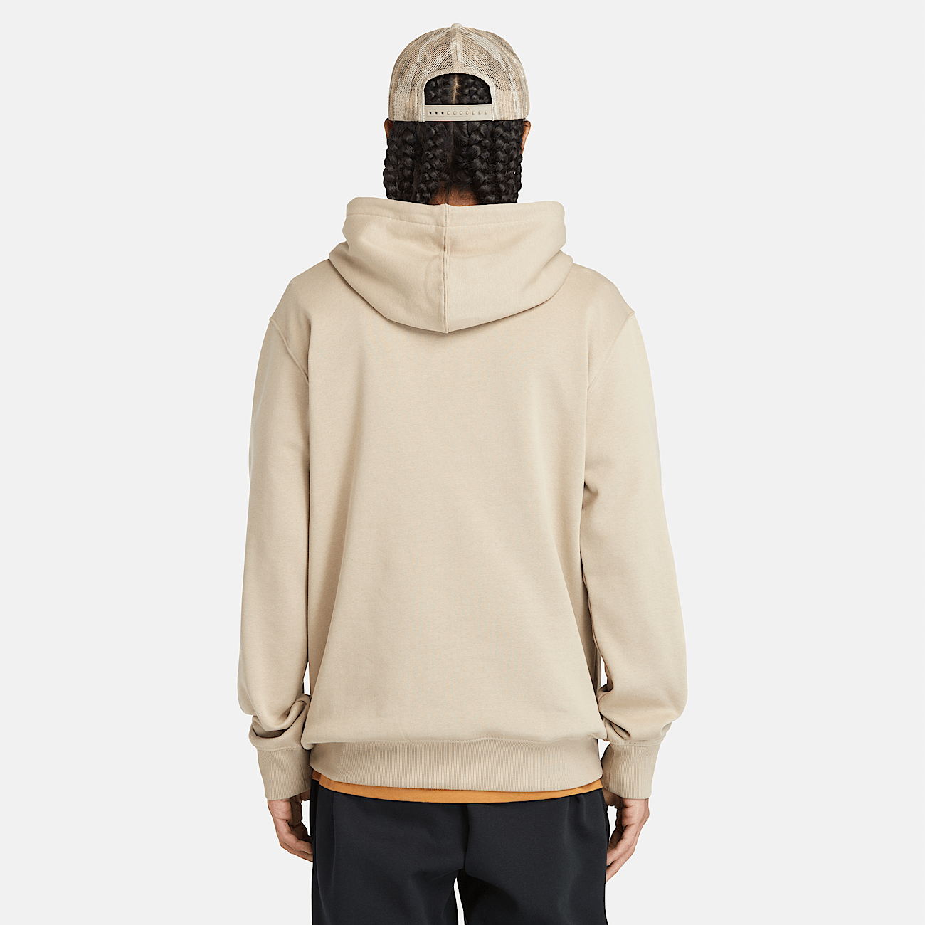 Sweat a capuche et logo lineaire pour homme en beige