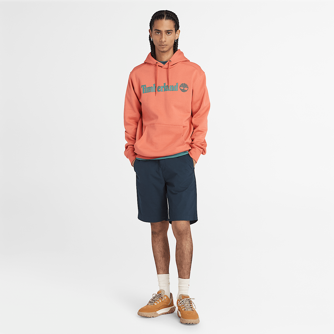 Linear Logo Hoodie for Men in Red