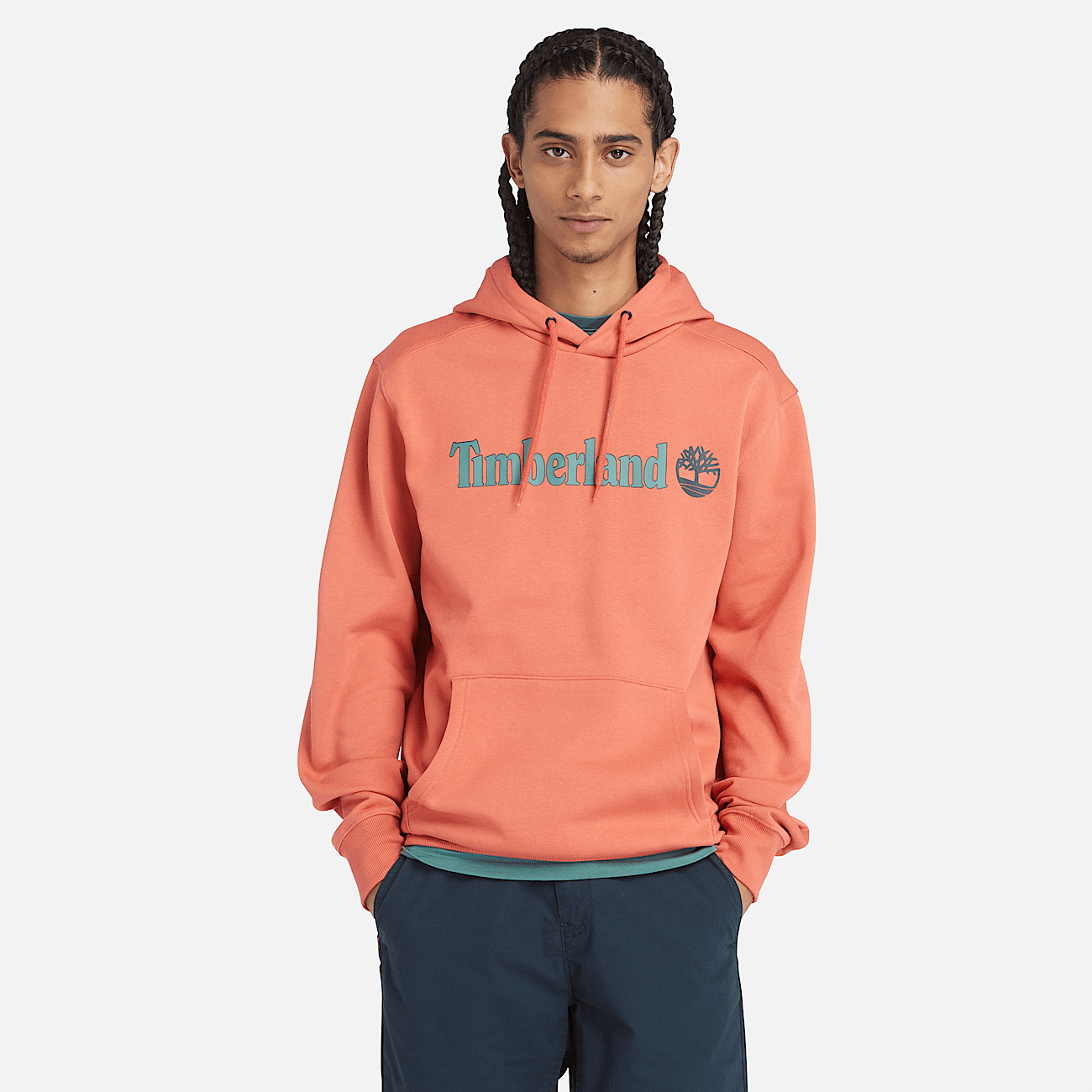 Linear Logo Hoodie for Men in Red