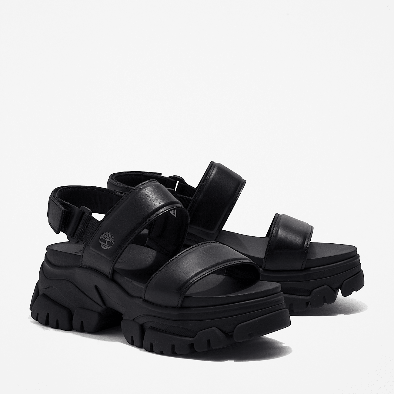 Sandale a double bride Adley Way pour femme en noir