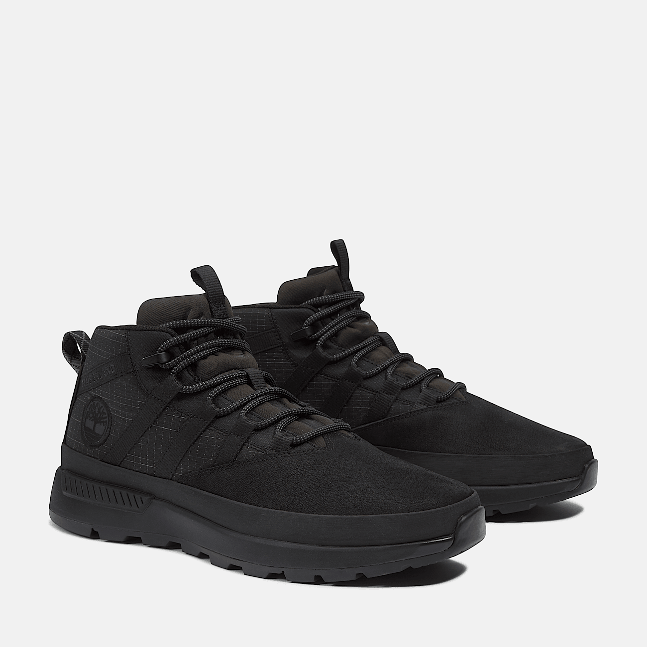 Euro Trekker Low Lace Up Trainer for Men in Monochrome Black