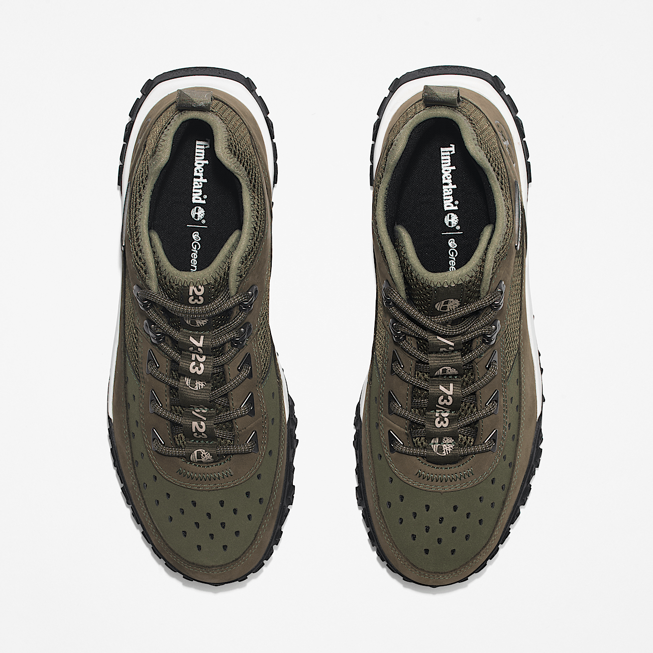 Green timberland laces discount