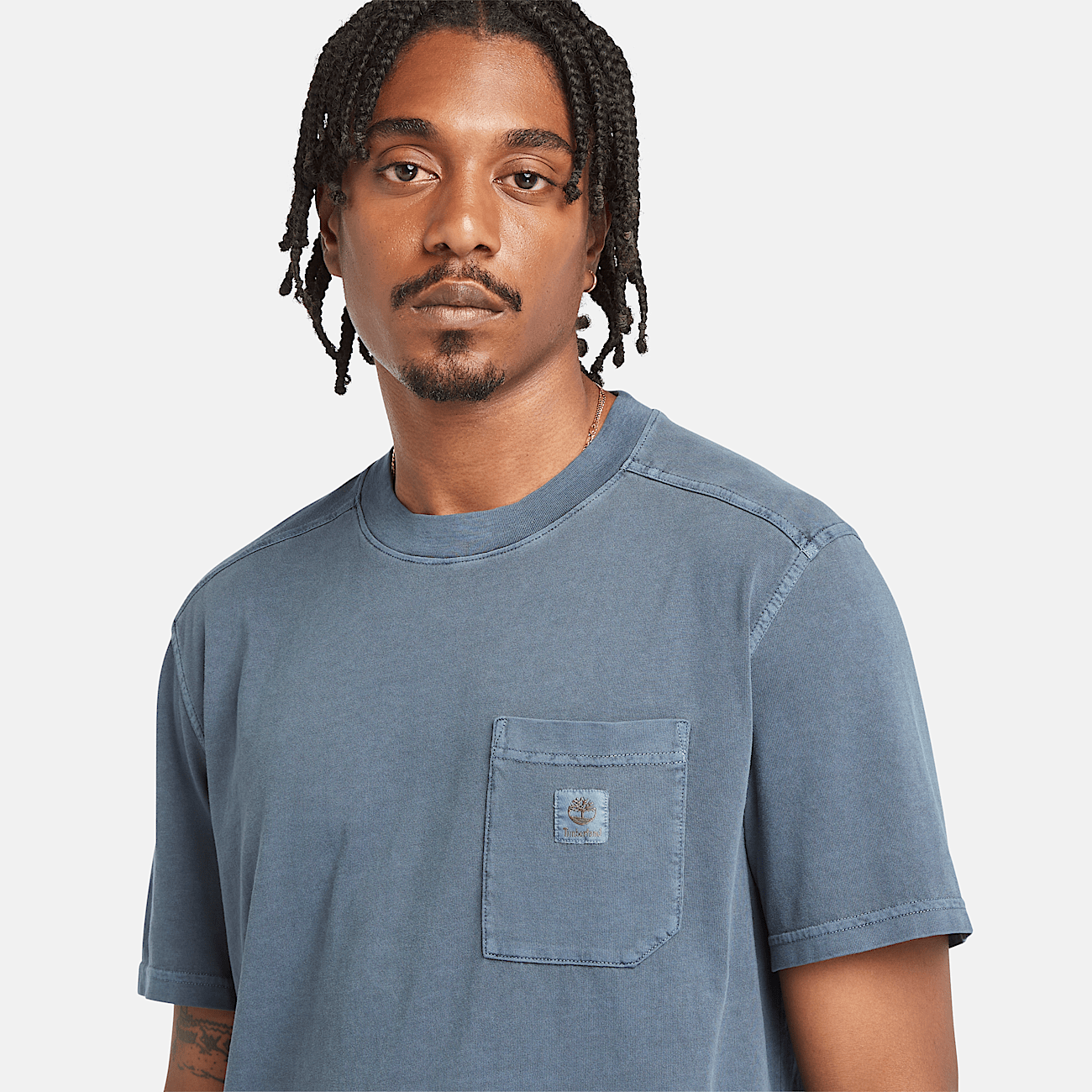 T shirt con Tasca sul Petto Merrymack River da Uomo in blu scuro