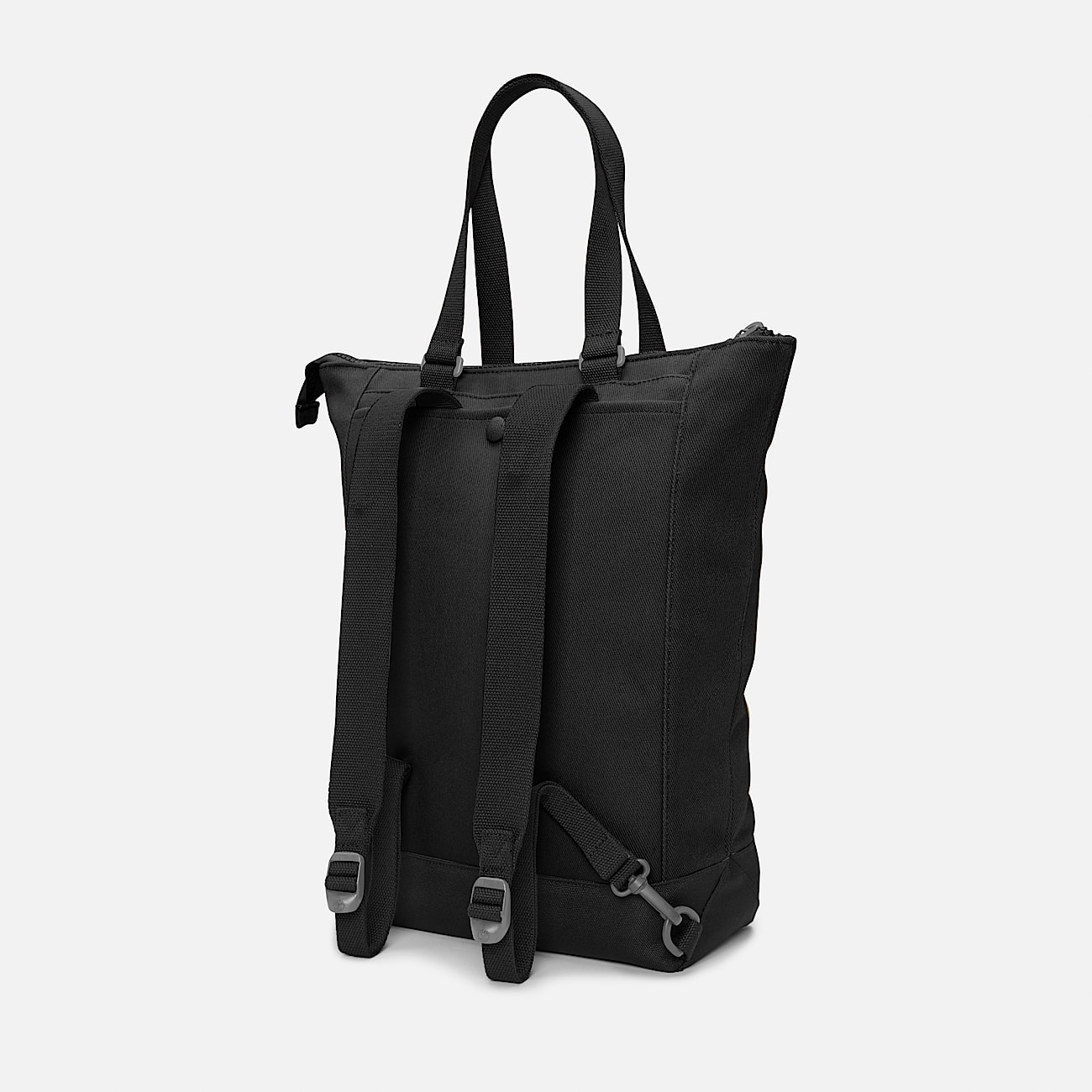 Sac a dos cabas en toile et cuir en noir