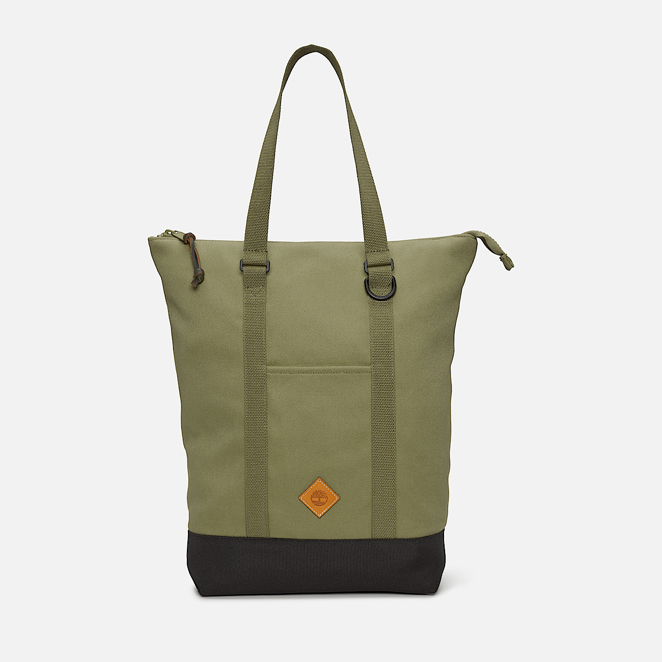 Canvas and Leather Tote Backpack in Green