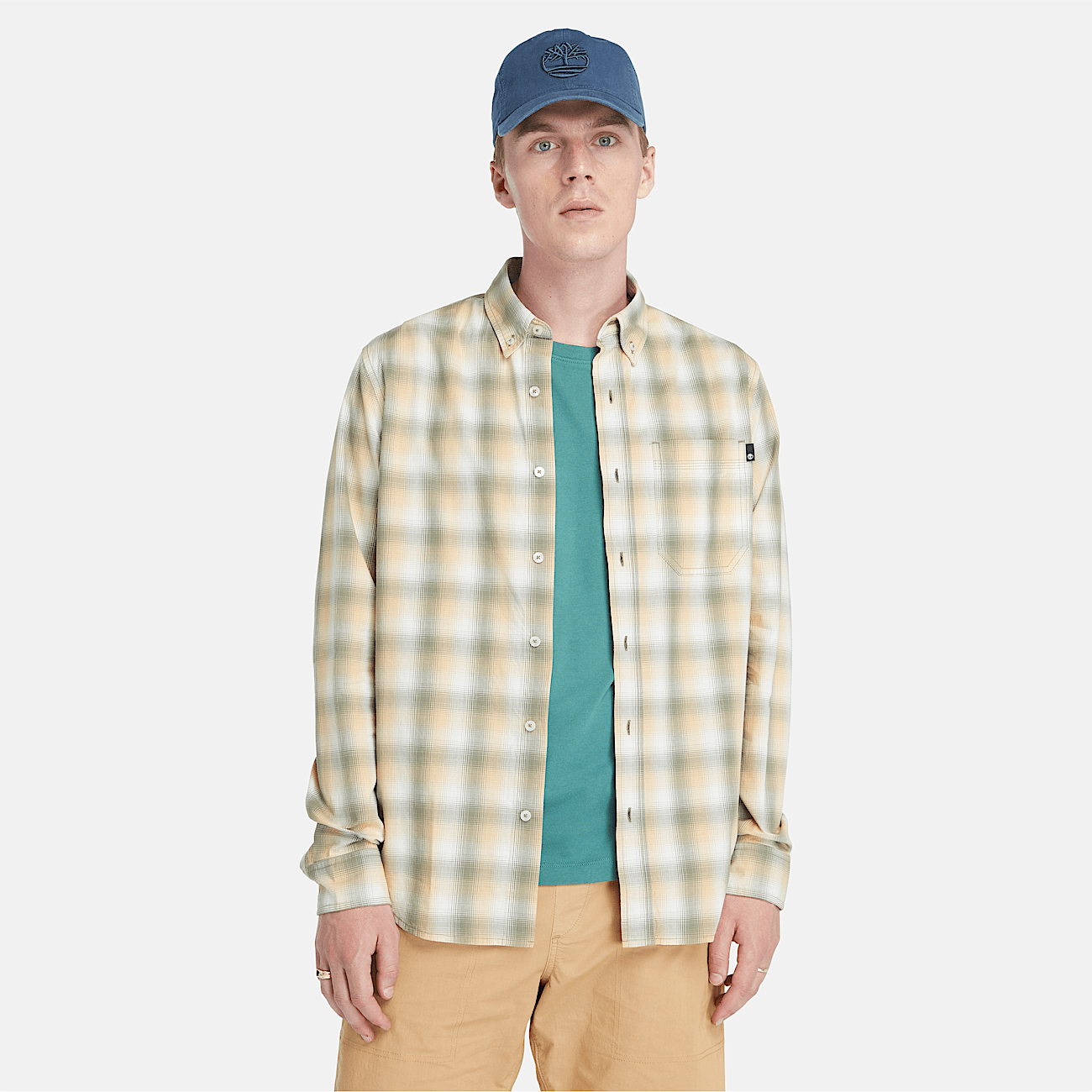 Camicia a quadri beige sales