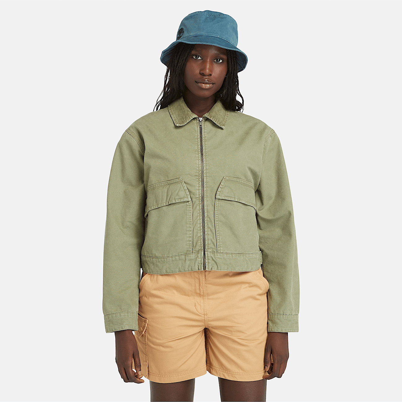 Green canvas jacket women's on sale
