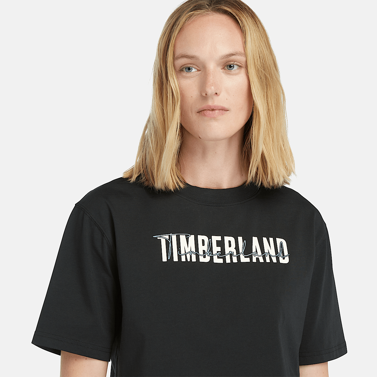 T shirt court pour femme en noir
