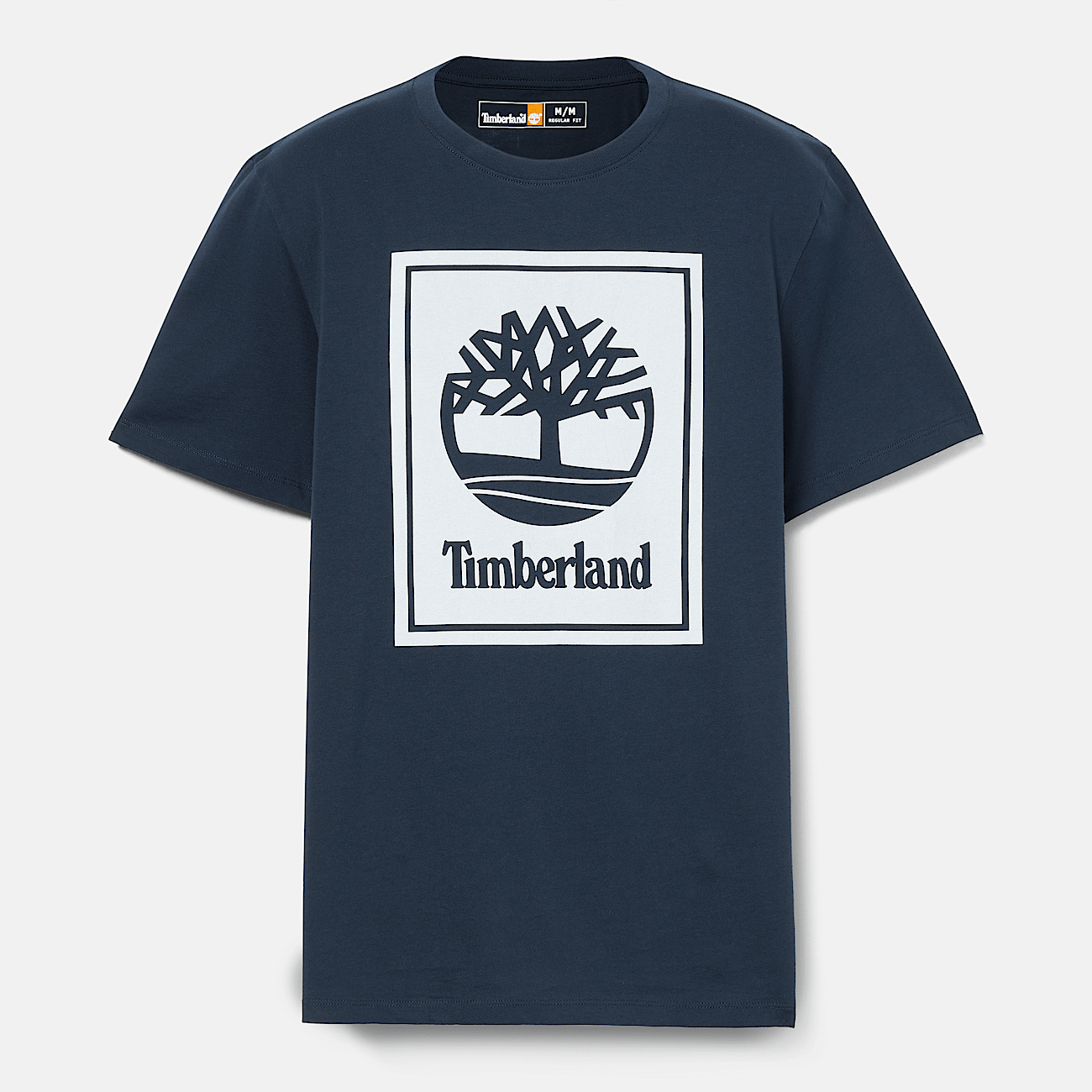 T shirt met korte mouwen en gelaagd logo voor heren in donkerblauw