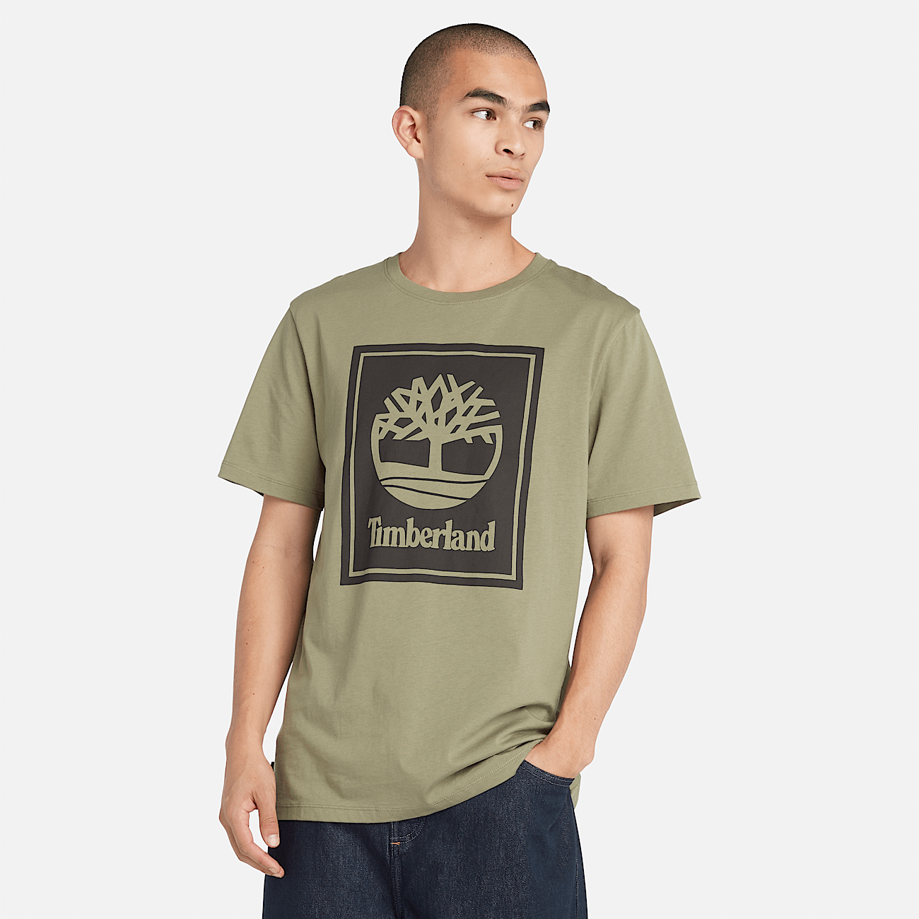 T Shirt mit Block Logo fur Herren in Grun