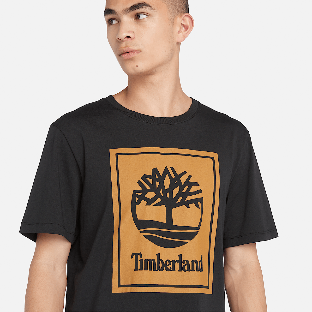 Contrast Stack Logo T Shirt For Men In Black contrast-stack-logo-t-shirt-for-men-in-black