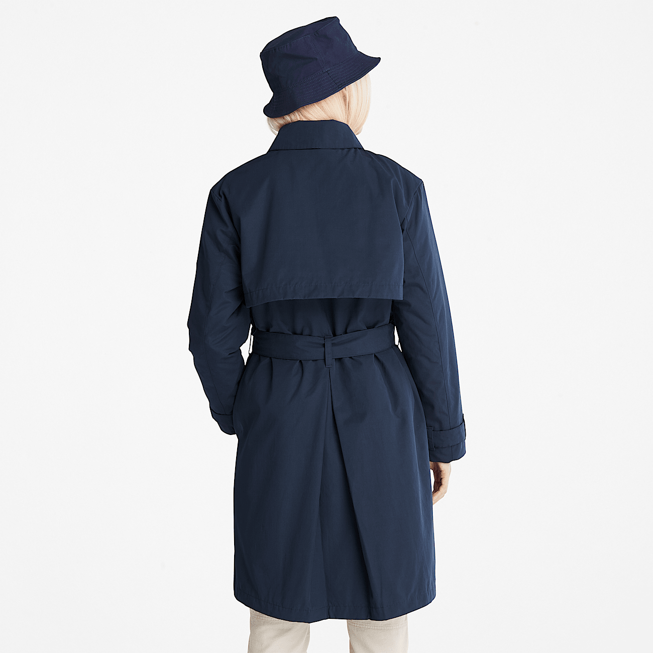 Trench coat 3 en 1 pour femme en bleu marine