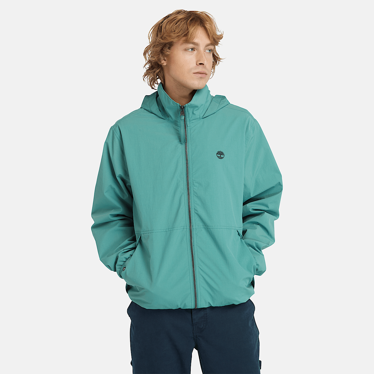 Water Resistant Bomber Jacket for Men in Sea Pine