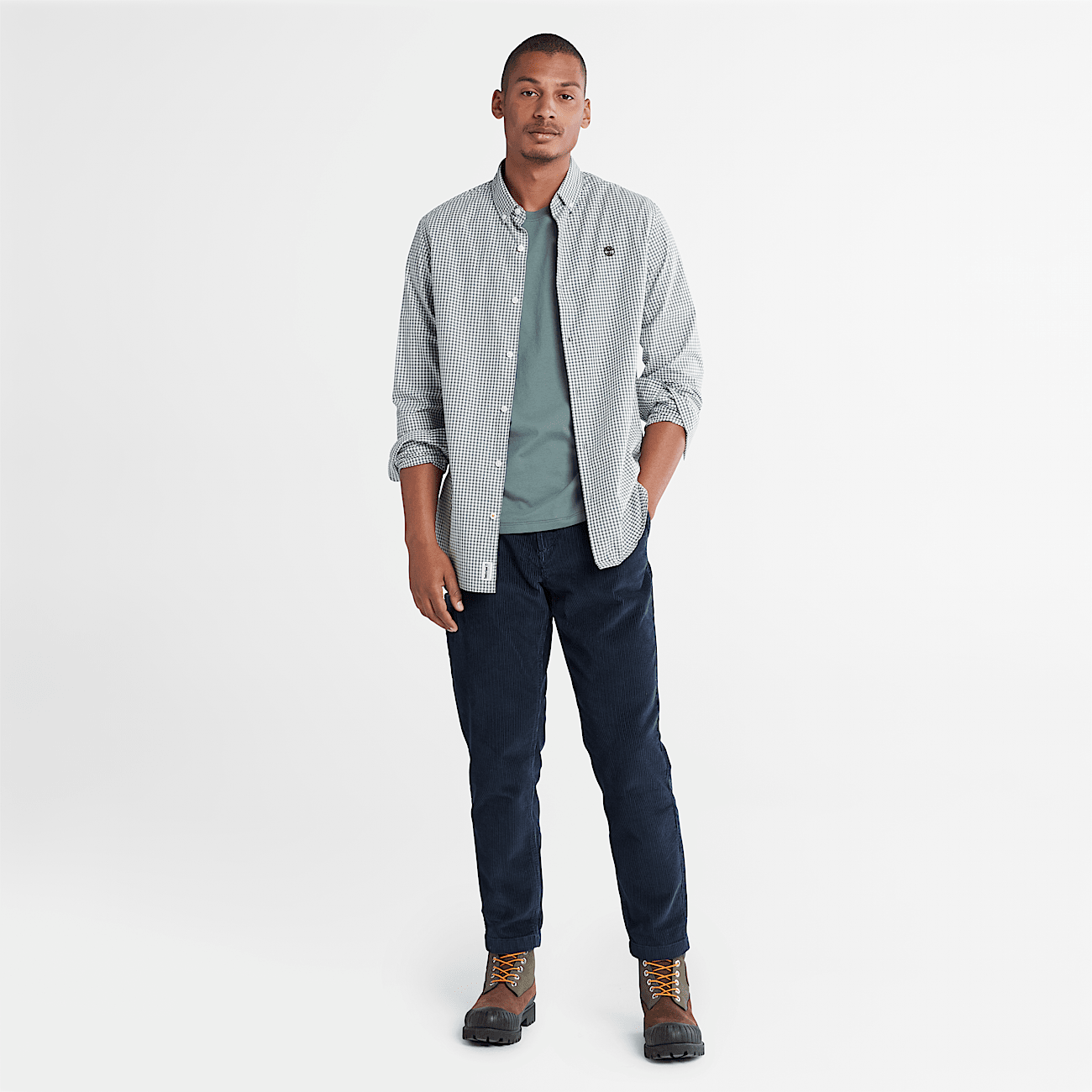 Pantalon en velours cotele pour homme bleu marine