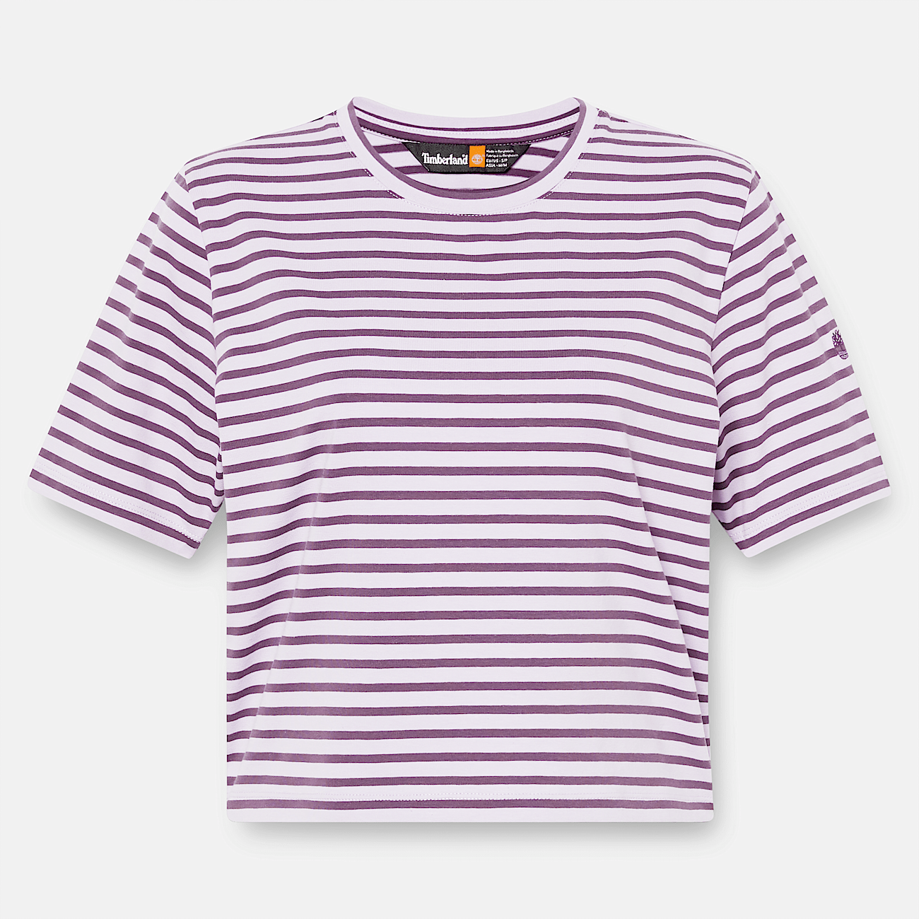 T shirt Corta a Righe da Donna in viola