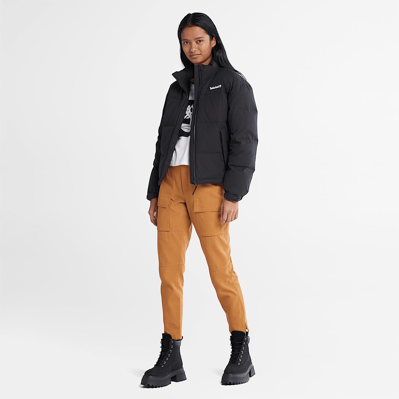Oversized Down free Puffer Jacket for Women in Black