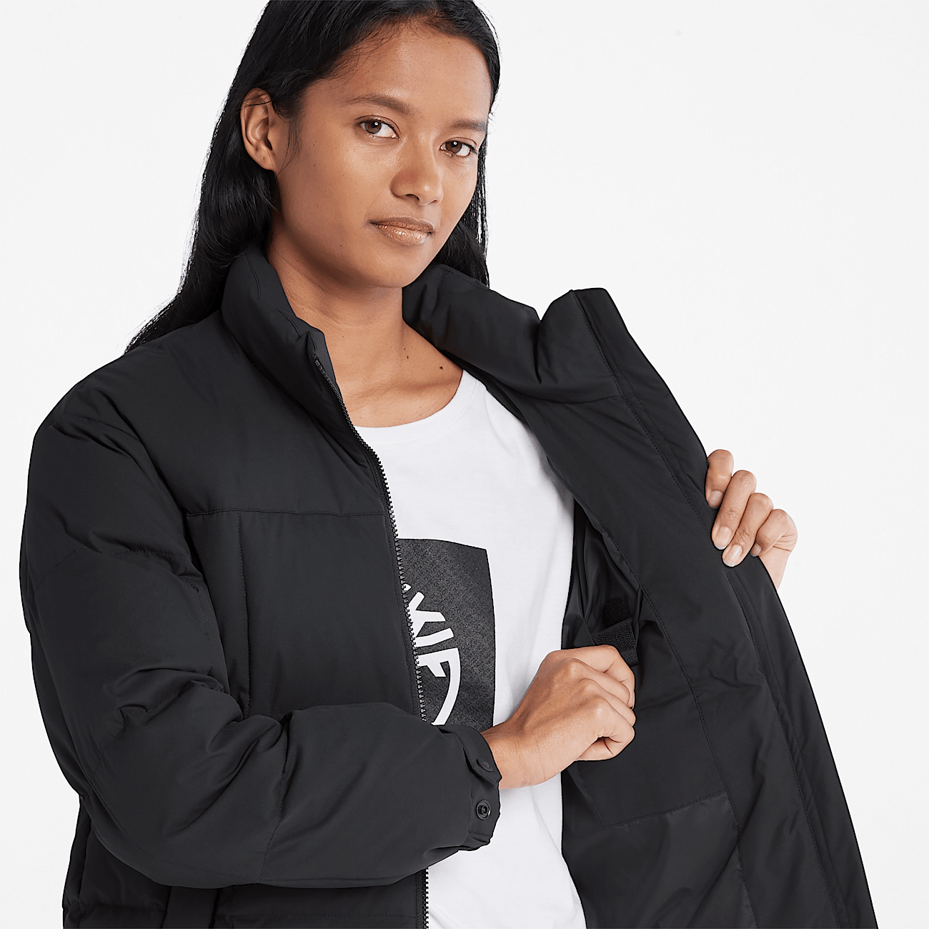 Doudoune oversize sans duvet pour femme en noir