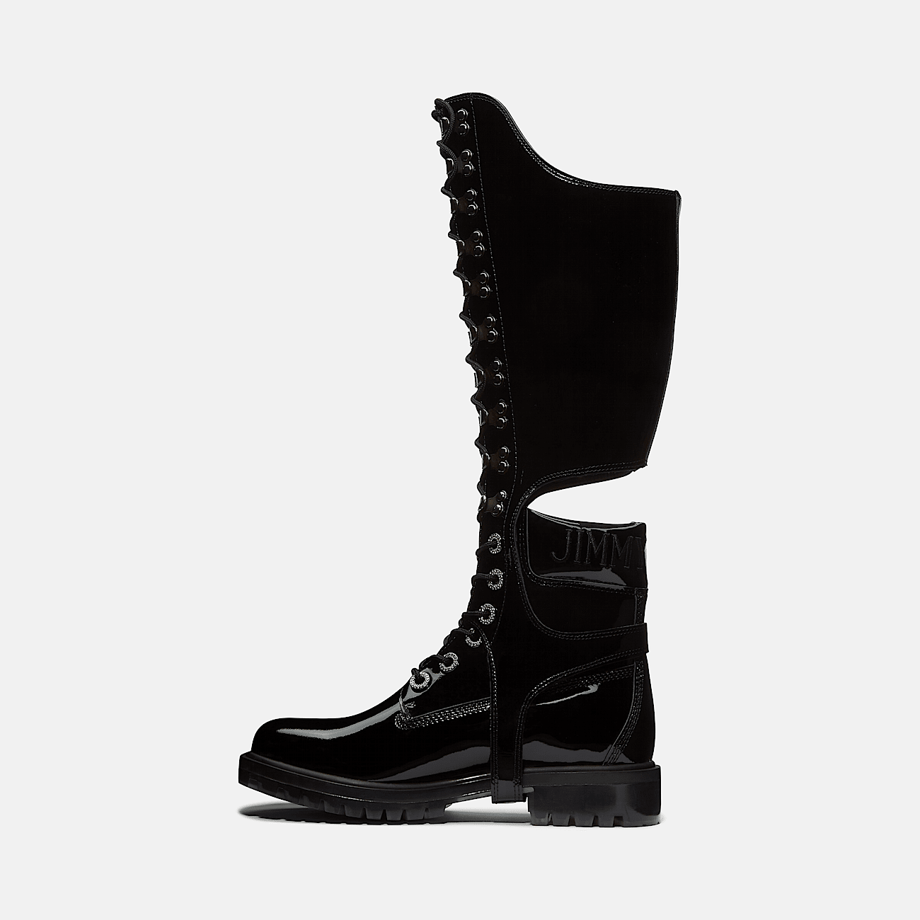 Jimmy Choo x Timberland 6 Inch Boot with Knee High Harness for Women in Black