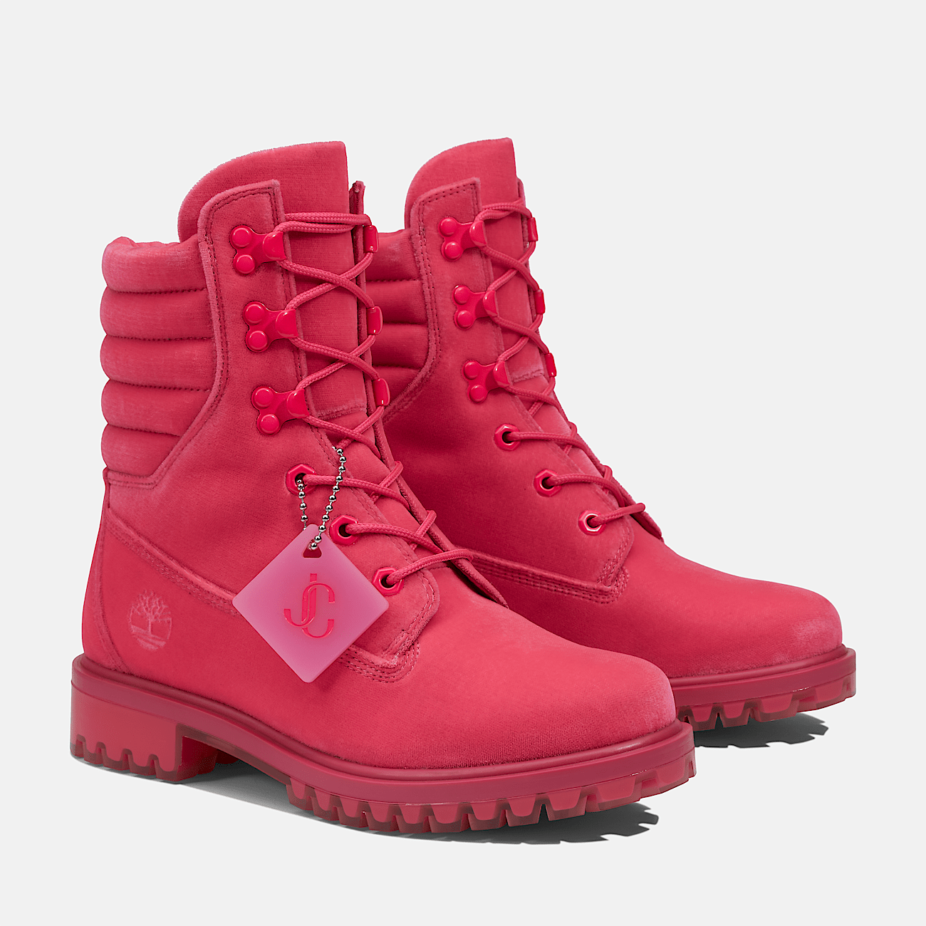 Bottine a col matelasse Jimmy Choo x Timberland pour femme en rose