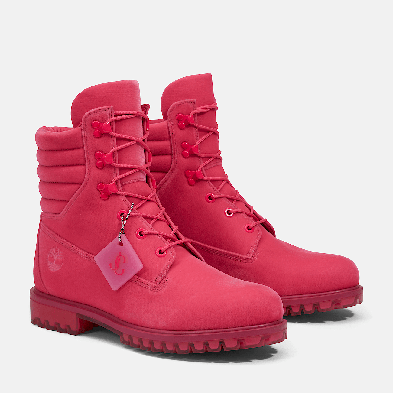 Jimmy Choo x Timberland 6 Inch Puffer Collar Boot for Men in Pink