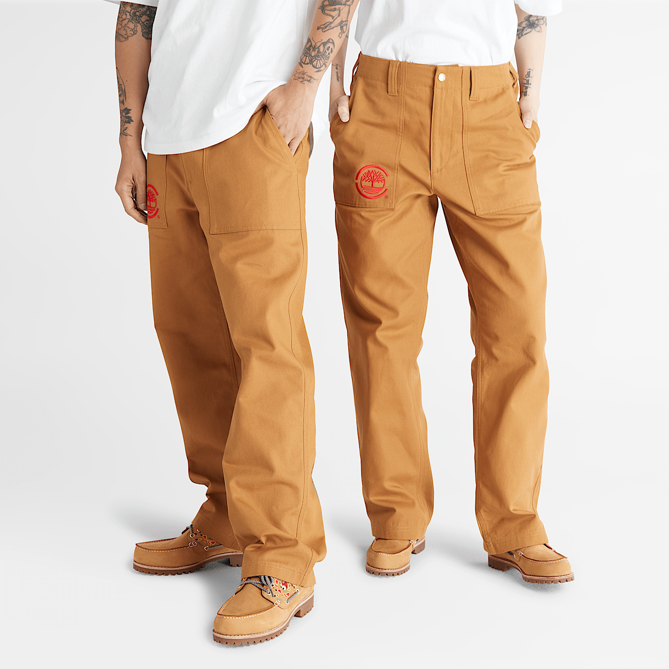 CLOT x Timberland Duck Canvas Workwear Trousers in Dark Yellow