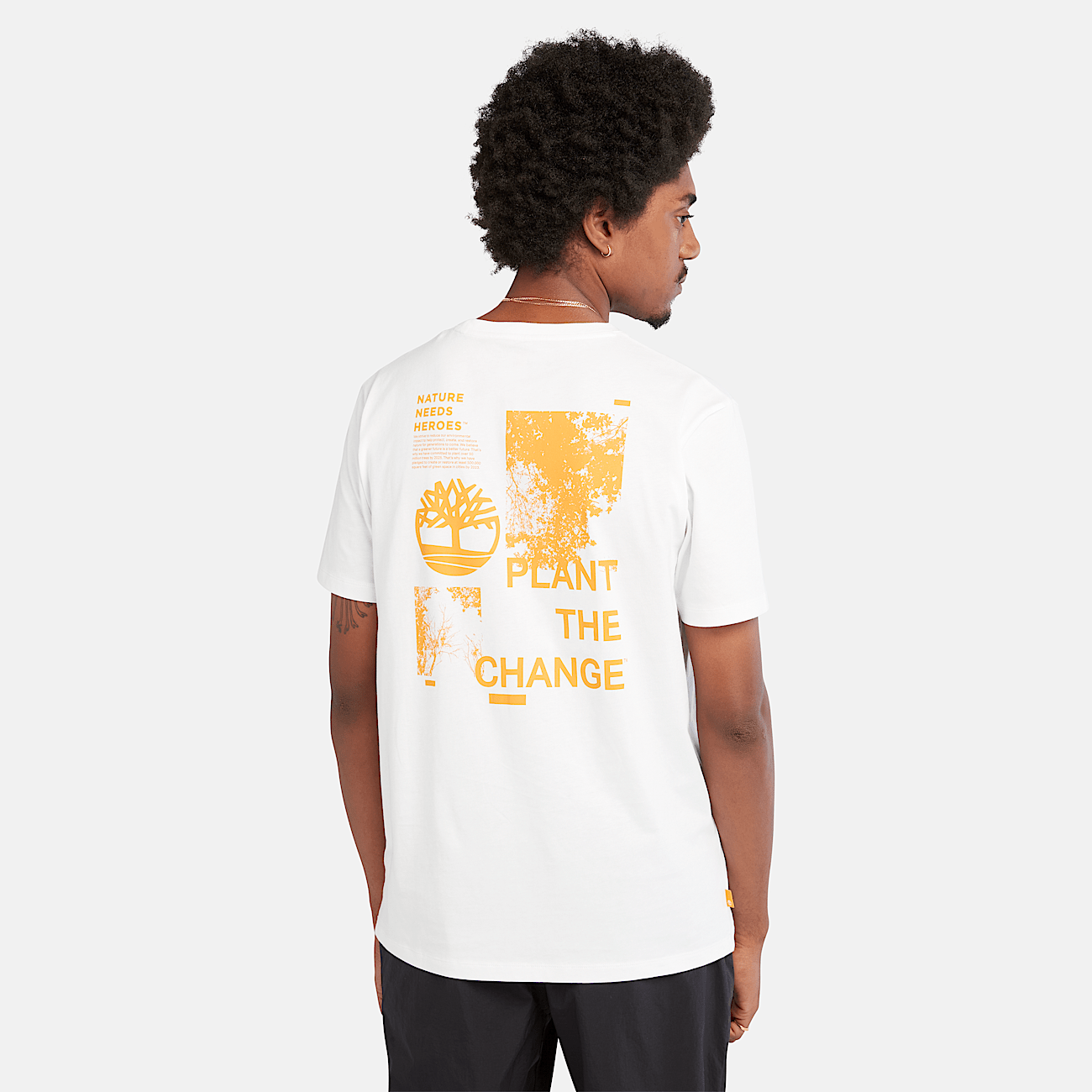 Slogan Back Graphic T shirt for Men in White