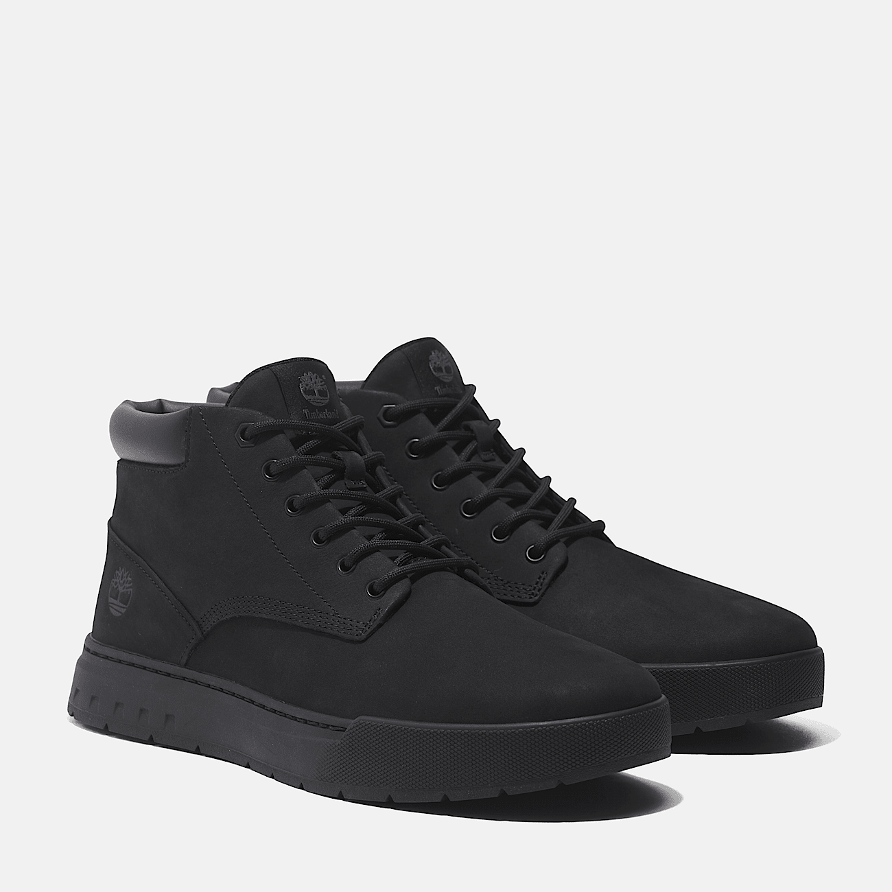 Maple Grove Mid Lace Up Trainer for Men in Monochrome Black