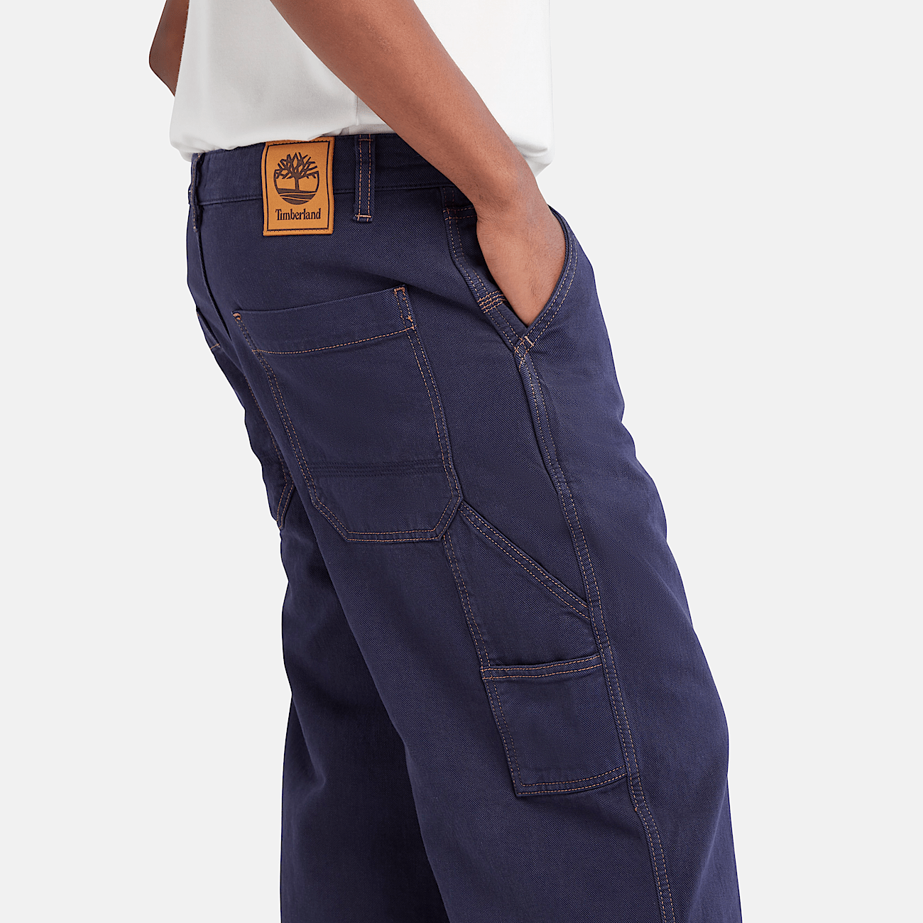 Jeans Stile Carpentiere a Gamba Ampia da Uomo in blu scuro